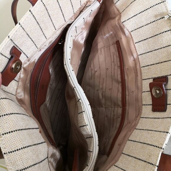 Tommy Bahama Paradise Flower Linen Tote 10.5" x 4.5" x 13" - Picture 4 of 6